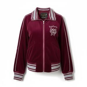 Hysteric Glamour - S Burgundy Velour Track Jacket
